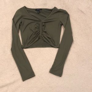 Olive green crop top